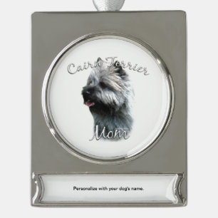 Cairn Terrier Mama 2 Banner-Ornament Silber