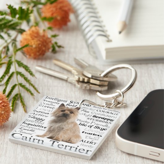 Cairn-Terrier-Merkmal-Schlüsselanhänger Schlüsselanhänger (Vorderseite rechts)