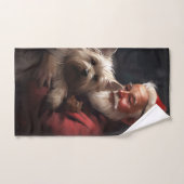 Cairn Terrier mit dem Weihnachtsmann Badhandtuch Set (Handtuch)