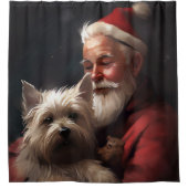 Cairn Terrier mit dem Weihnachtsmann Duschvorhang (Vorderseite)