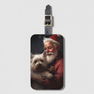 Cairn Terrier mit dem Weihnachtsmann Gepäckanhänger