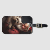 Cairn Terrier mit dem Weihnachtsmann Gepäckanhänger (Vorderseite (Horizontal))