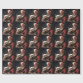 Cairn Terrier mit dem Weihnachtsmann Geschenkpapier (Flach)