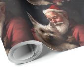 Cairn Terrier mit dem Weihnachtsmann Geschenkpapier (Rolleneckpunkt)