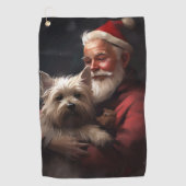 Cairn Terrier mit dem Weihnachtsmann Golfhandtuch (Vorderseite)
