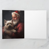 Cairn Terrier mit dem Weihnachtsmann Karte (Innenseite)