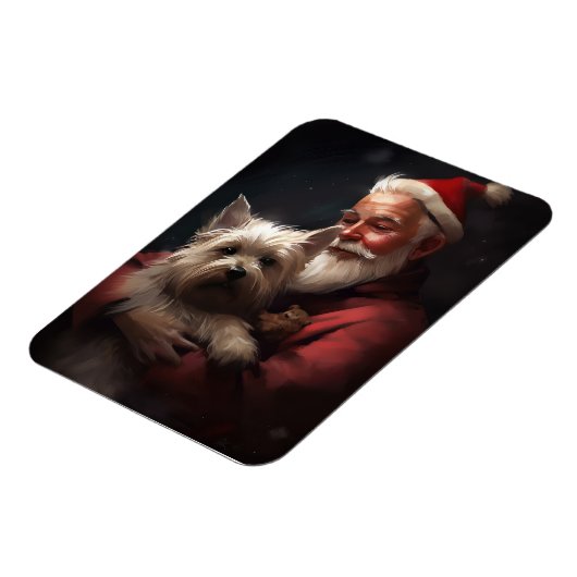 Cairn Terrier mit dem Weihnachtsmann Magnet (Linke Seite)