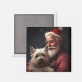 Cairn Terrier mit dem Weihnachtsmann Magnet (Vorderseite/Rückseite)