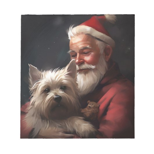 Cairn Terrier mit dem Weihnachtsmann Notizblock (Vorderseite)