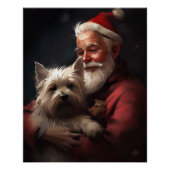 Cairn Terrier mit dem Weihnachtsmann Poster (Vorderseite)