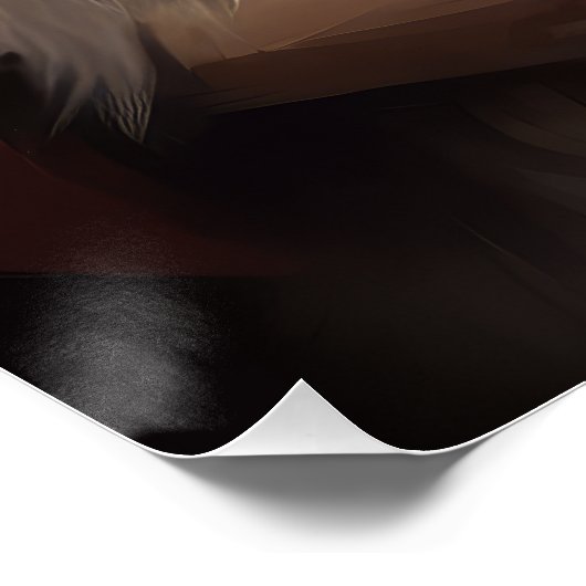 Cairn Terrier mit dem Weihnachtsmann Poster (Ecke)