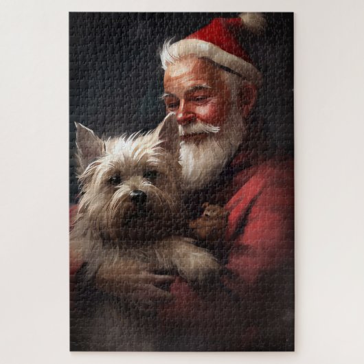 Cairn Terrier mit dem Weihnachtsmann Puzzle (Vertikal)