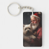 Cairn Terrier mit dem Weihnachtsmann Schlüsselanhänger (Vorderseite)