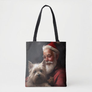 Cairn Terrier mit dem Weihnachtsmann Tasche
