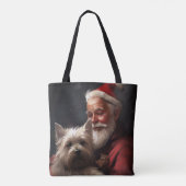 Cairn Terrier mit dem Weihnachtsmann Tasche (Rückseite)