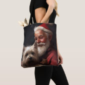 Cairn Terrier mit dem Weihnachtsmann Tasche (Von Nahem)