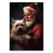 Cairn Terrier mit dem Weihnachtsmann Tischnummer (Rückseite)