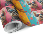 Cairn Terrier mit Herz-Rose Valentinstag Geschenkpapier (Rolleneckpunkt)