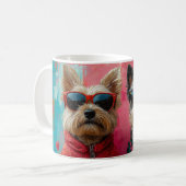 Cairn Terrier mit Herz-Rose Valentinstag Kaffeetasse (Vorderseite Links)