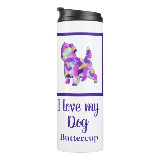 Cairn Terrier Niedlich Hund Silhouette PPY&B Thermosbecher (Nach rechts gedreht)