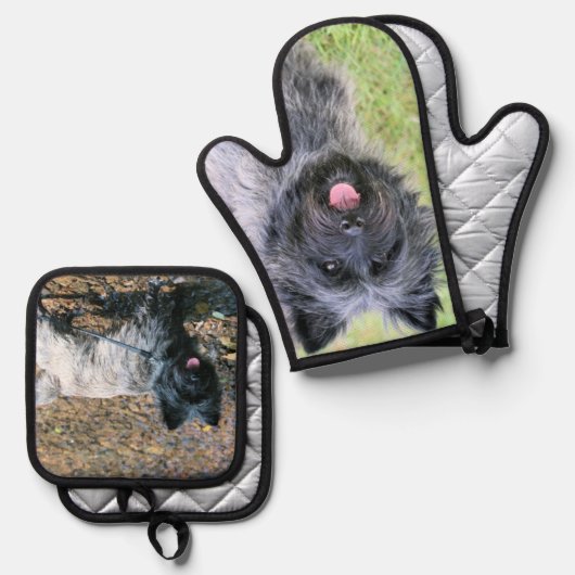 Cairn Terrier Ofenhandschuh & Topflappen-Set (Vorderseite/Rückseite)