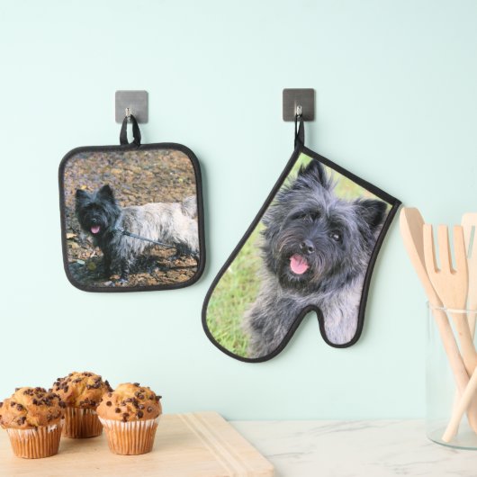 Cairn Terrier Ofenhandschuh & Topflappen-Set (Insitu (Hängend))