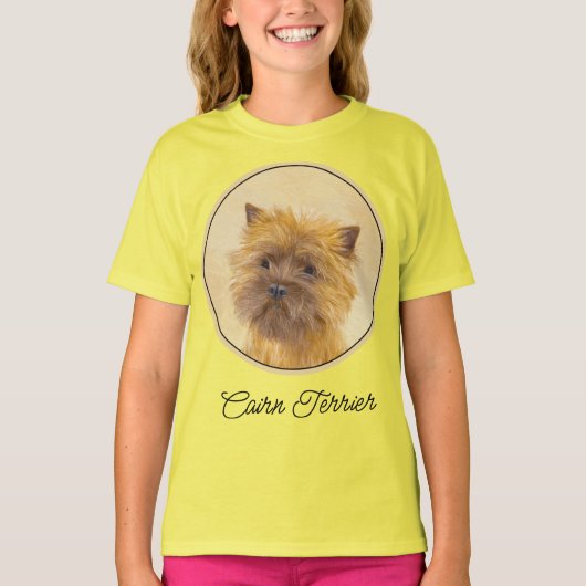 Cairn Terrier Painting - Niedlich Original Hunde A T-Shirt (Vorderseite)