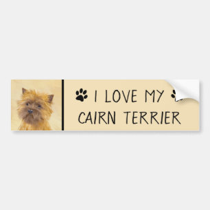 Cairn Terrier Painting - Niedliche Original Dog Ar Autoaufkleber