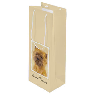 Cairn Terrier Painting - Niedliche Original Dog Ar Geschenktüte Für Weinflaschen