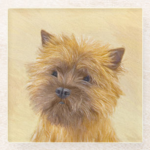 Cairn Terrier Painting - Niedliche Original Dog Ar Glasuntersetzer