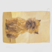 Cairn Terrier Painting - Niedliche Original Dog Ar Golfhandtuch (Horizontal)