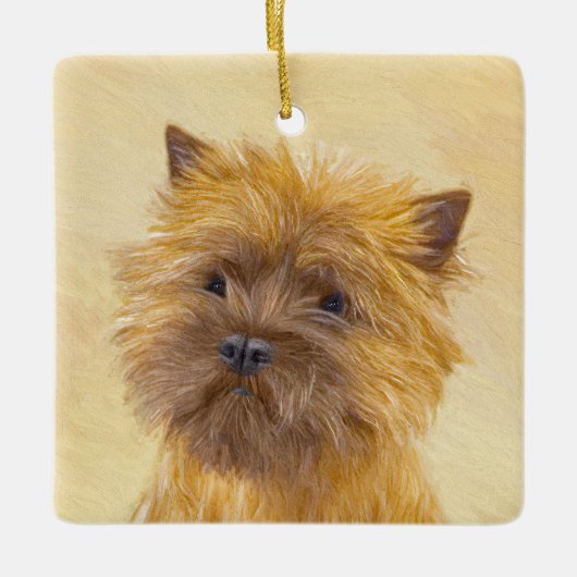 Cairn Terrier Painting - Niedliche Original Dog Ar Keramikornament (Vorderseite)