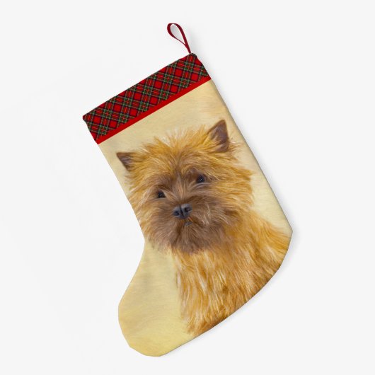 Cairn Terrier Painting - Niedliche Original Dog Ar Kleiner Weihnachtsstrumpf (Rückseite (Hängend))