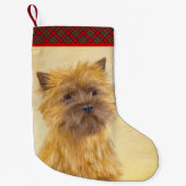 Cairn Terrier Painting - Niedliche Original Dog Ar Kleiner Weihnachtsstrumpf (Vorderseite)
