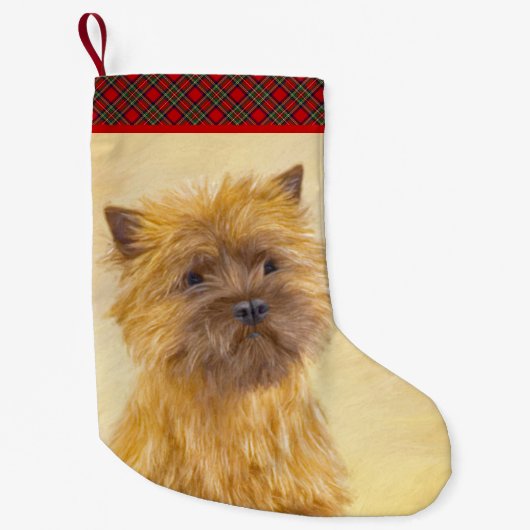 Cairn Terrier Painting - Niedliche Original Dog Ar Kleiner Weihnachtsstrumpf (Vorderseite)