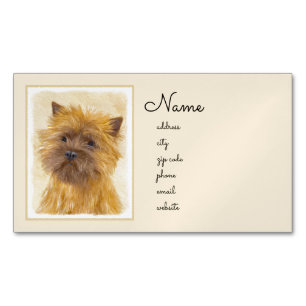Cairn Terrier Painting - Niedliche Original Dog Ar Magnetische Visitenkarte