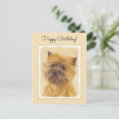 Cairn Terrier Painting - Niedliche Original Dog Ar Postkarte (Stehend Vorderseite)