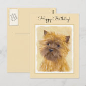 Cairn Terrier Painting - Niedliche Original Dog Ar Postkarte (Vorne/Hinten)
