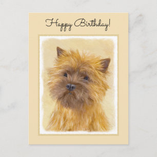 Cairn Terrier Painting - Niedliche Original Dog Ar Postkarte