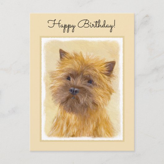 Cairn Terrier Painting - Niedliche Original Dog Ar Postkarte (Vorderseite)