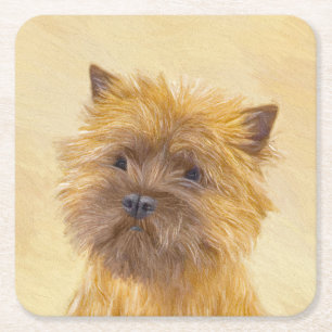 Cairn Terrier Painting - Niedliche Original Dog Ar Rechteckiger Pappuntersetzer