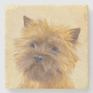 Cairn Terrier Painting - Niedliche Original Dog Ar Steinuntersetzer