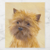 Cairn Terrier Painting - Niedliche Original Dog Ar Weinetikett (Einzelnes Label)