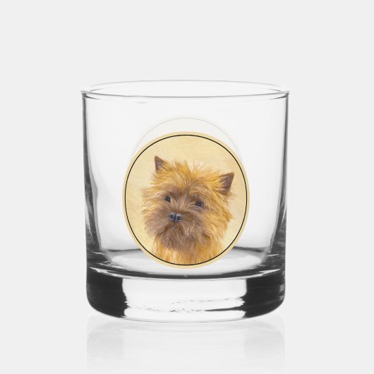 Cairn Terrier Painting - Niedliche Original Dog Ar Whiskyglas (Vorderseite)