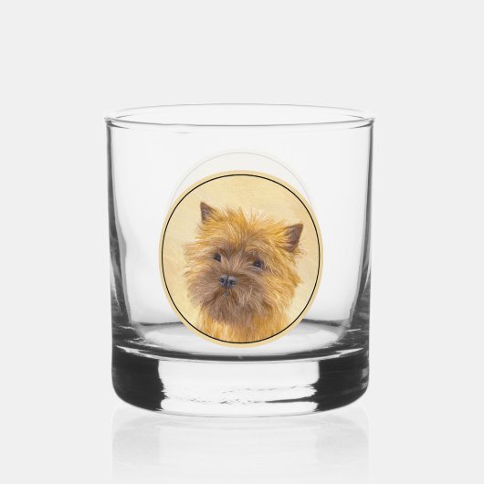 Cairn Terrier Painting - Niedliche Original Dog Ar Whiskyglas (Rückseite)
