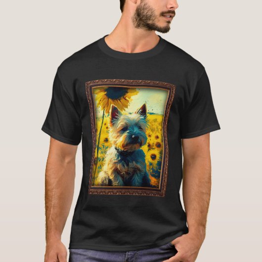Cairn Terrier Painting Sunflower Flower Mom Women T-Shirt (Vorderseite)