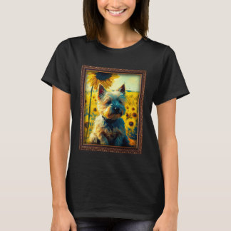 Cairn Terrier Painting Sunflower Flower Mom Women T-Shirt