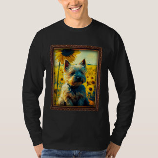 Cairn Terrier Painting Sunflower Flower Mom Women T-Shirt