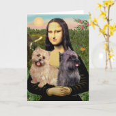 Cairn Terrier Pair - Mona Lisa Karte (Gelbe Blume)