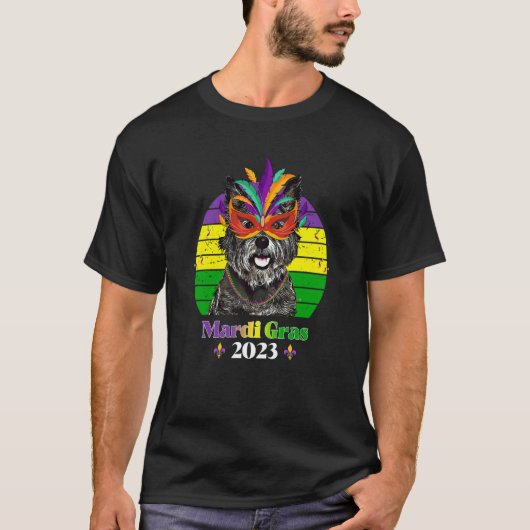 Cairn Terrier Party Dog Mardi Gras 2023 T-Shirt (Vorderseite)